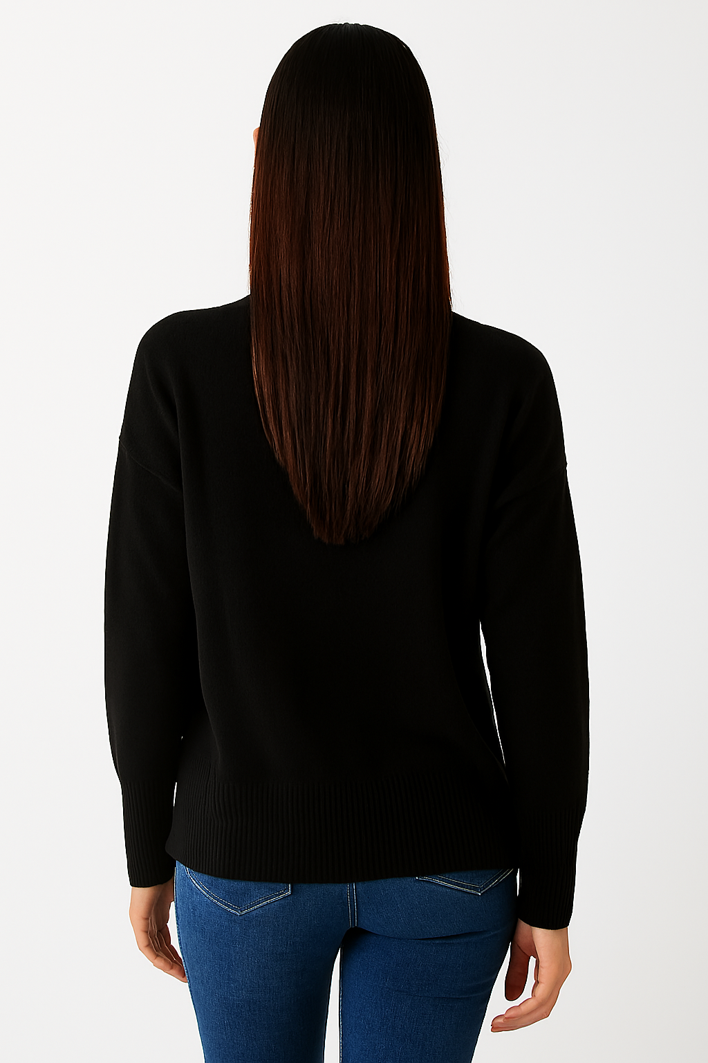 Acrylic Full Sleeve Black Solid Zip-Front Sweater