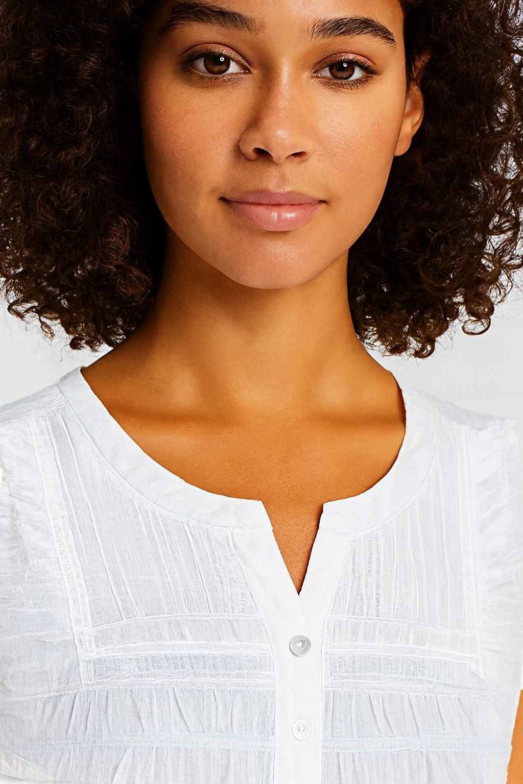 White Cotton Loose Fit Sleeveless Top