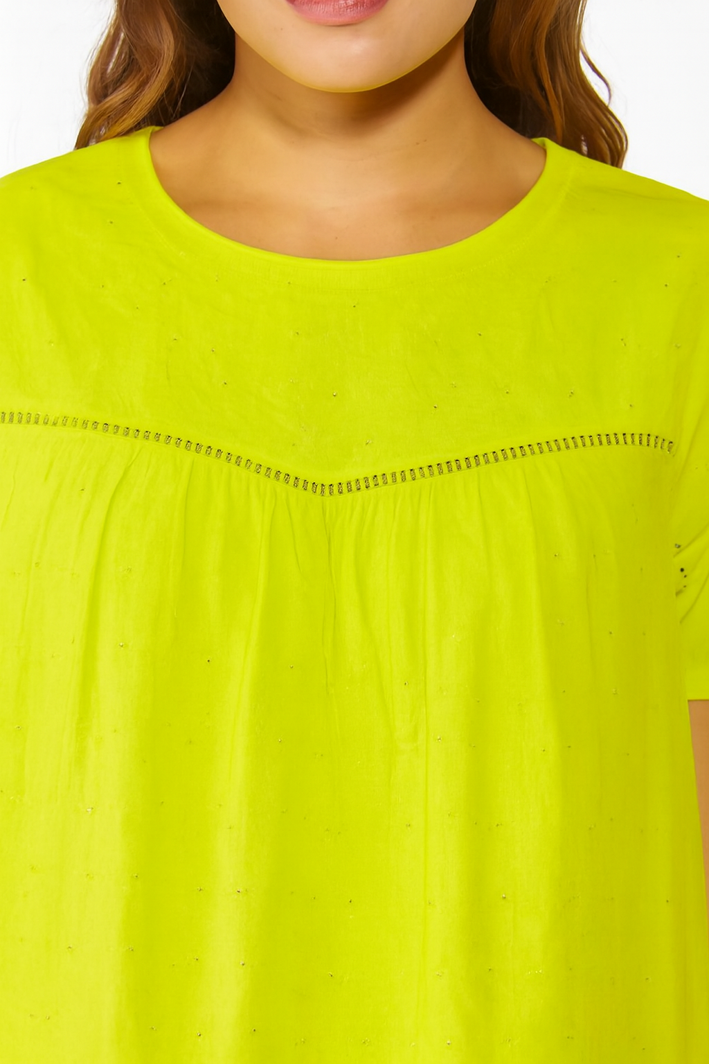 Solid Cotton Loose Fit Top | Round Neck | Short Sleeve Casual Summer Wear