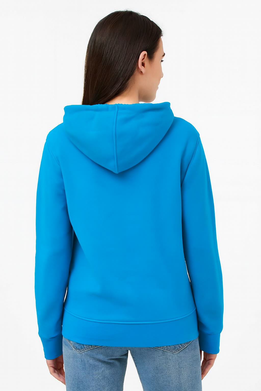 Solid Pullover Hoodie | Cotton Blend Hooded Sweatshirt Sky Blue with Kangaroo Pocket