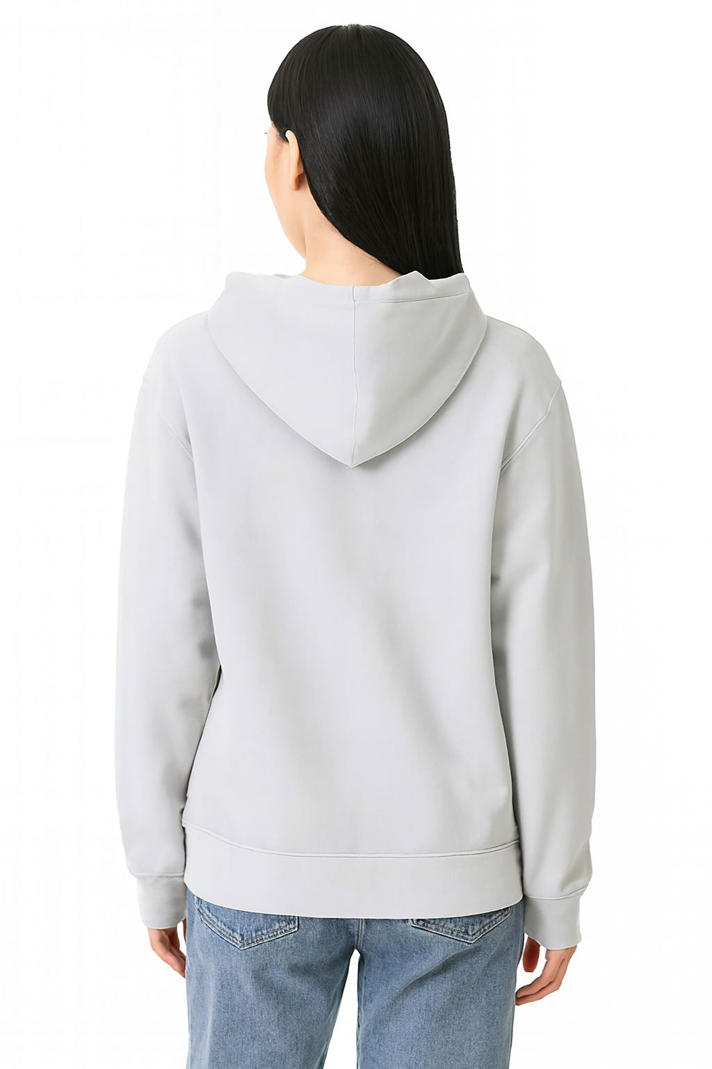 Solid Pullover Hoodie | Cotton Blend Hooded Sweatshirt Light Blue with Kangaroo Pocket