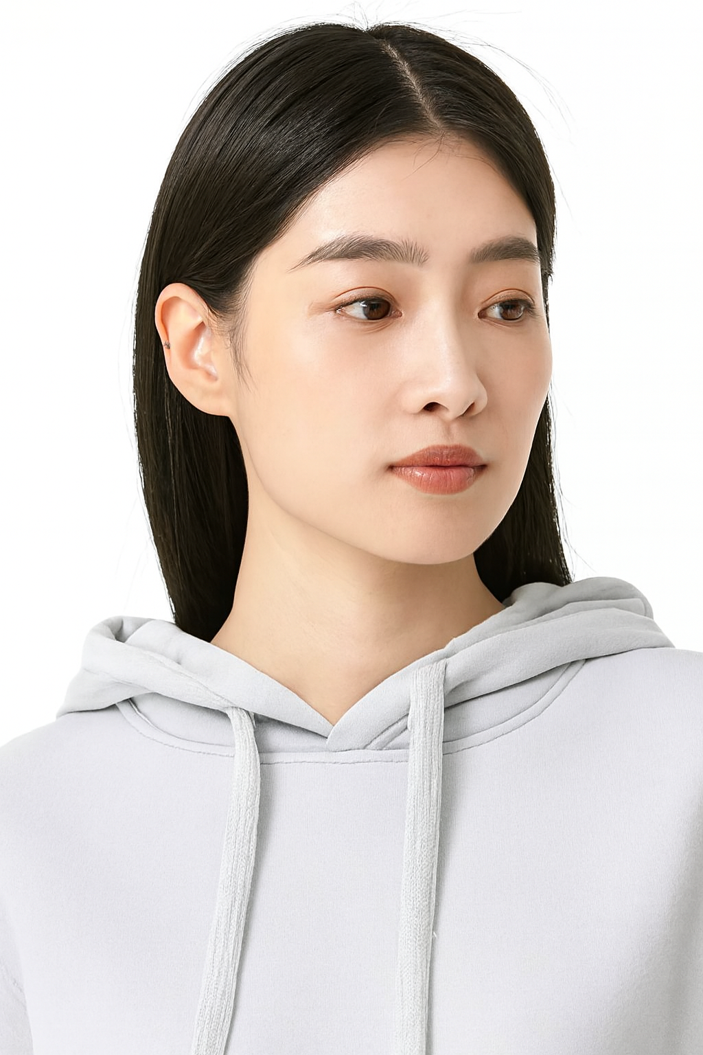 Solid Pullover Hoodie | Cotton Blend Hooded Sweatshirt Light Blue with Kangaroo Pocket