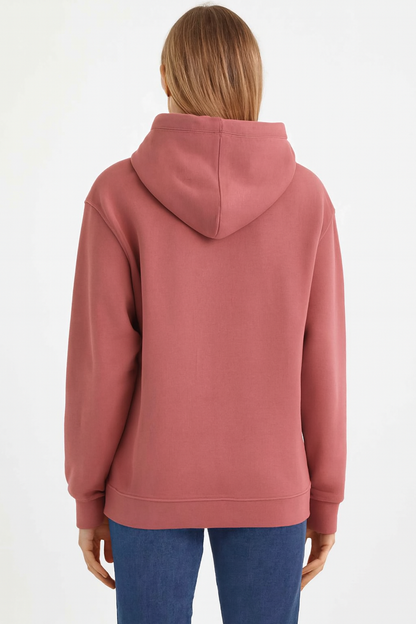 Solid Pullover Hoodie | Cotton Blend Hooded Sweatshirt Peach with Kangaroo Pocket