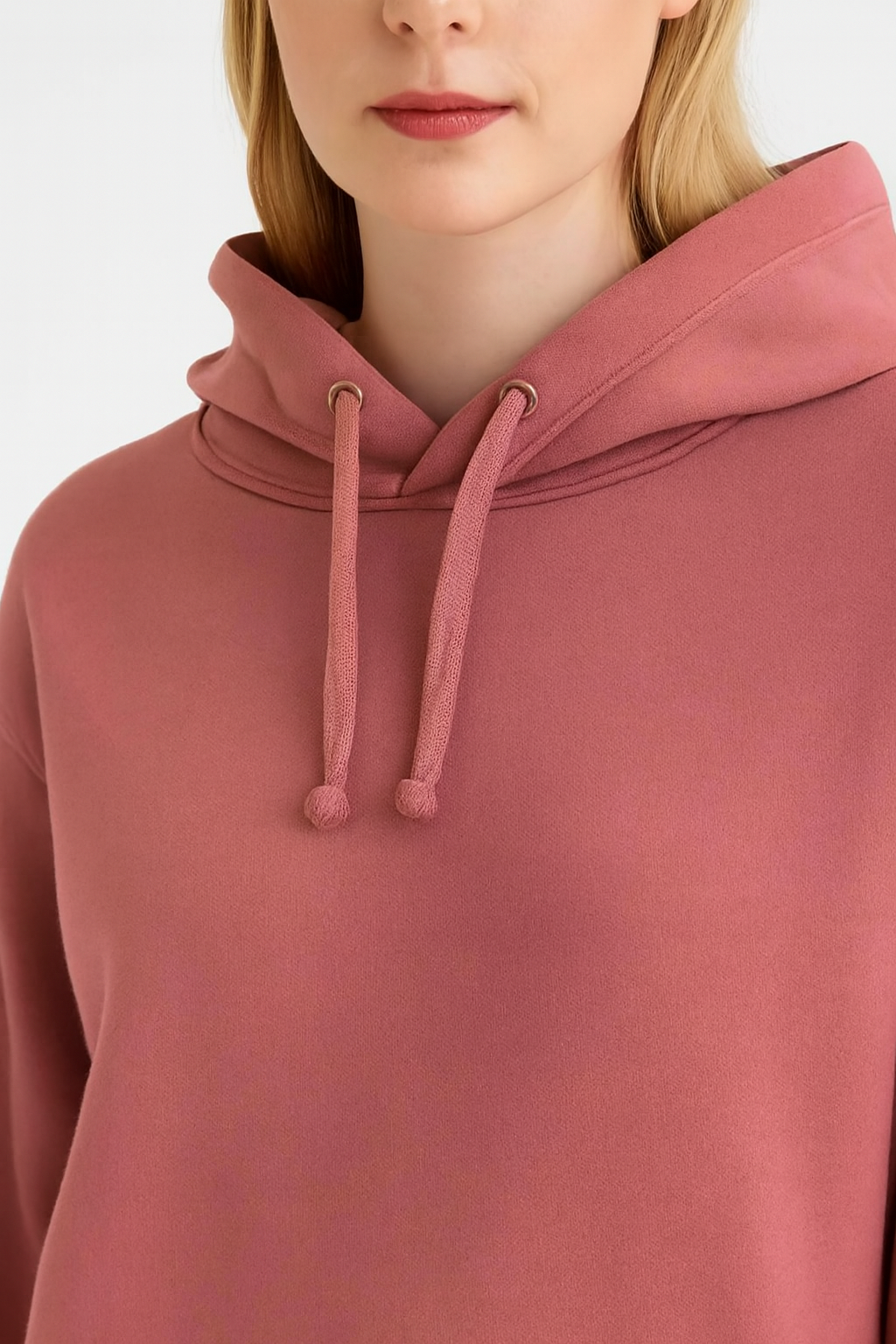 Solid Pullover Hoodie | Cotton Blend Hooded Sweatshirt Peach with Kangaroo Pocket