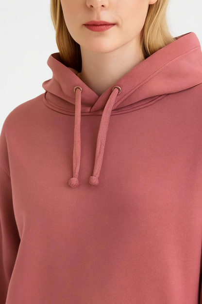 Solid Pullover Hoodie | Cotton Blend Hooded Sweatshirt Peach with Kangaroo Pocket