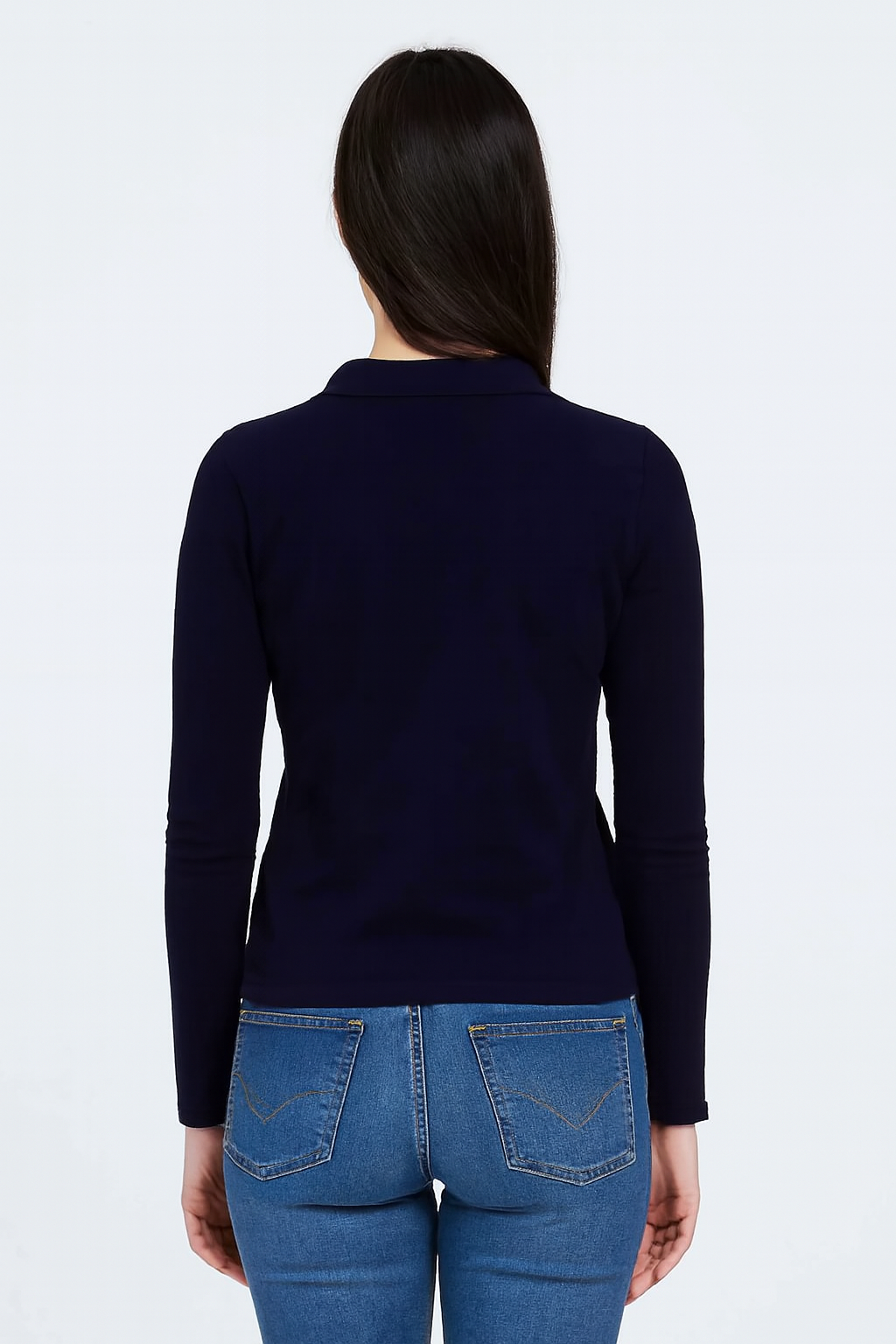 Solid Dark Blue Sweater | High Neck with Button Placket | Full Sleeve | Loose Fit | Viscose Blend