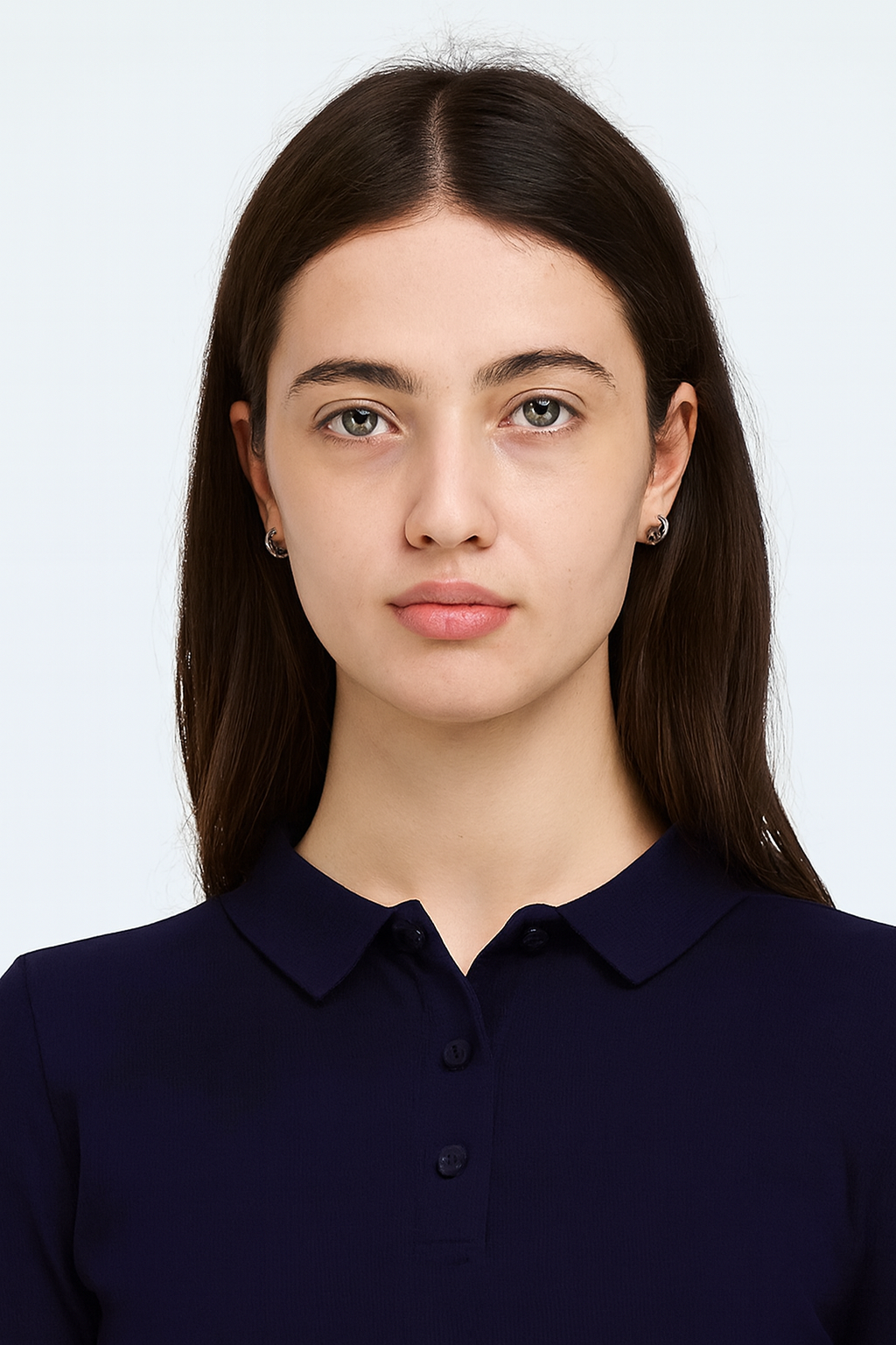 Solid Dark Blue Sweater | High Neck with Button Placket | Full Sleeve | Loose Fit | Viscose Blend