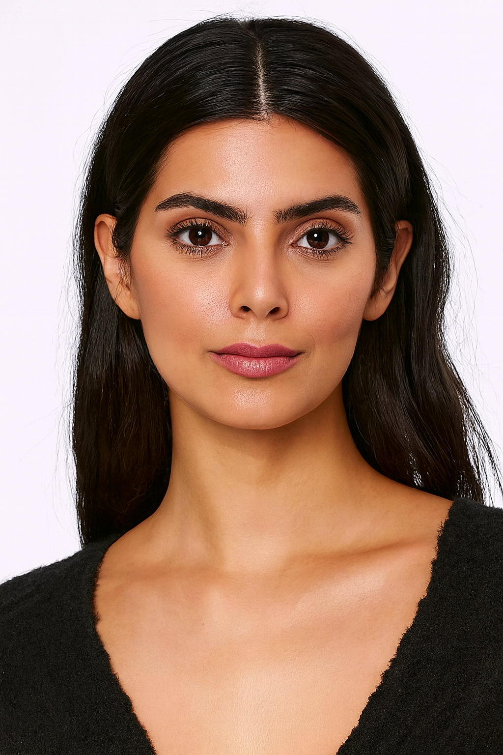 Black V-Neck Button-Down Cropped Cardigan | Full Sleeves | Soft Polyamide Knit