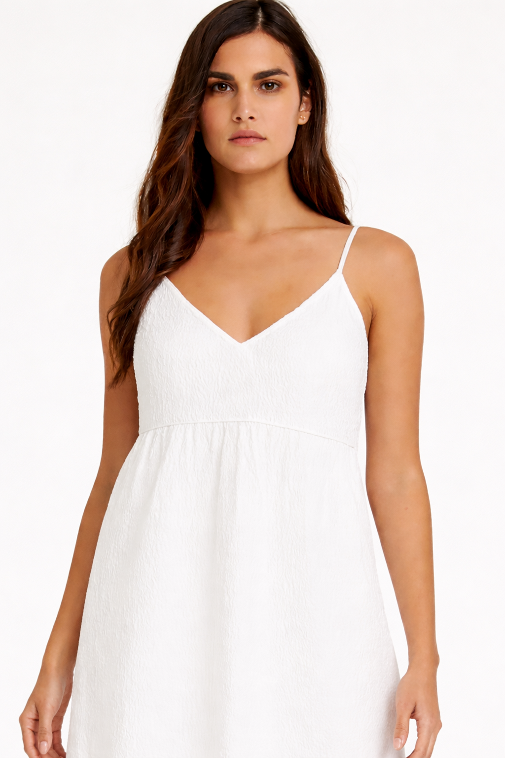 White Sleeveless Cotton A-Line Dress with Side Pockets | Loose Fit Casual Wear