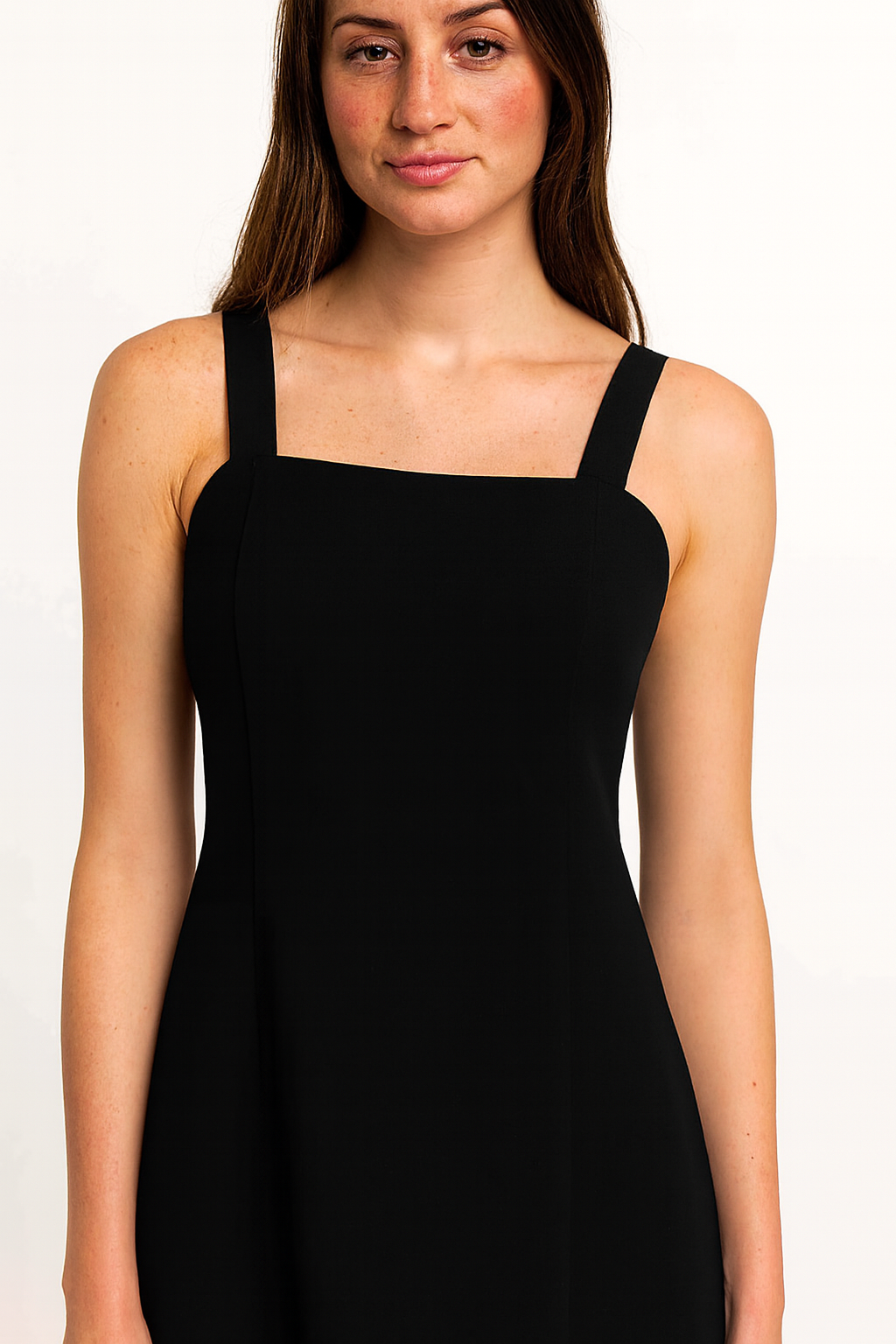 Black Solid Sleeveless Cotton Shift Dress with Side Pockets | Casual Summer & Beach Wear