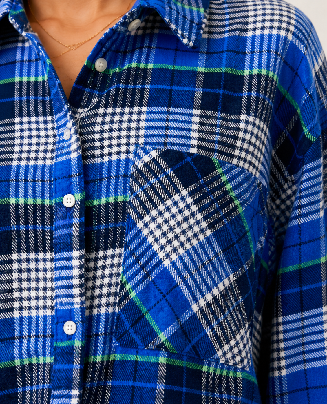 Blue Cotton Viscose Shirt – Loose Fit Casual Everyday Shirt