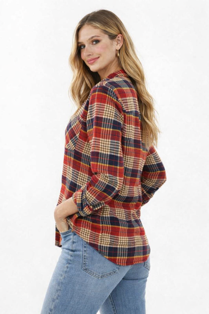 Multi Checkered Cotton Viscose Shirt – Loose Fit Casual Everyday Shirt