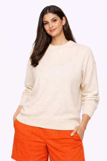 Lemon Solid Oversized Sweater | Drop Shoulder Loose Fit Winter Pullover