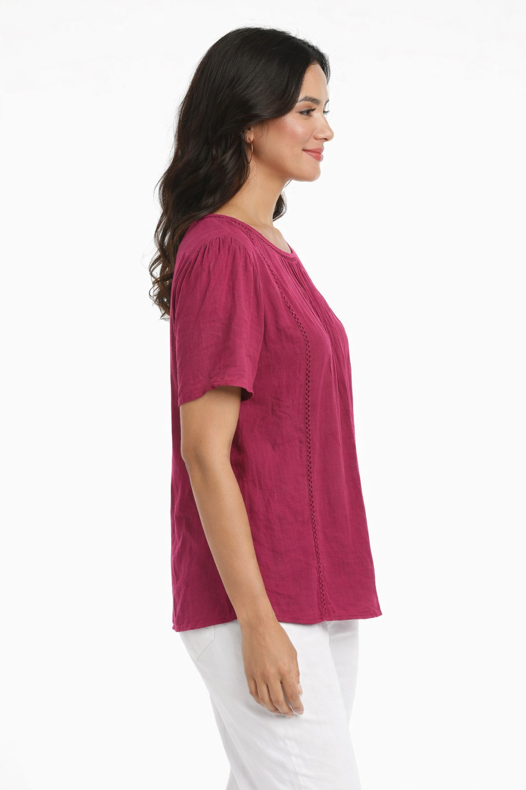 Pink Cotton Plus Size Long Top | Relaxed Fit Casual Tunic