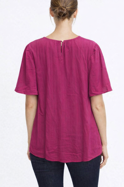 Pink Cotton Plus Size Long Top | Relaxed Fit Casual Tunic