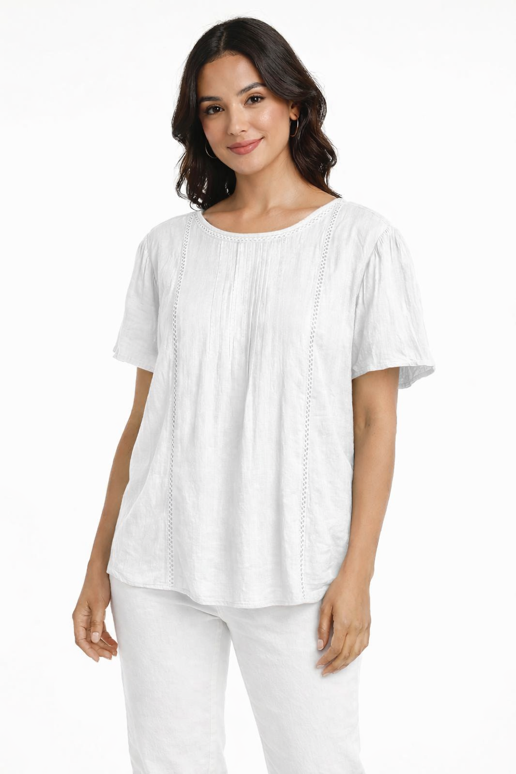 White Cotton Plus Size Long Top | Relaxed Fit Casual Tunic