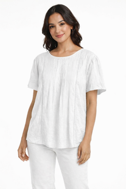White Cotton Plus Size Long Top | Relaxed Fit Casual Tunic