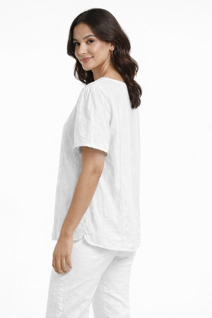 White Cotton Plus Size Long Top | Relaxed Fit Casual Tunic