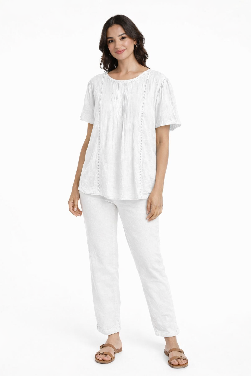 White Cotton Plus Size Long Top | Relaxed Fit Casual Tunic