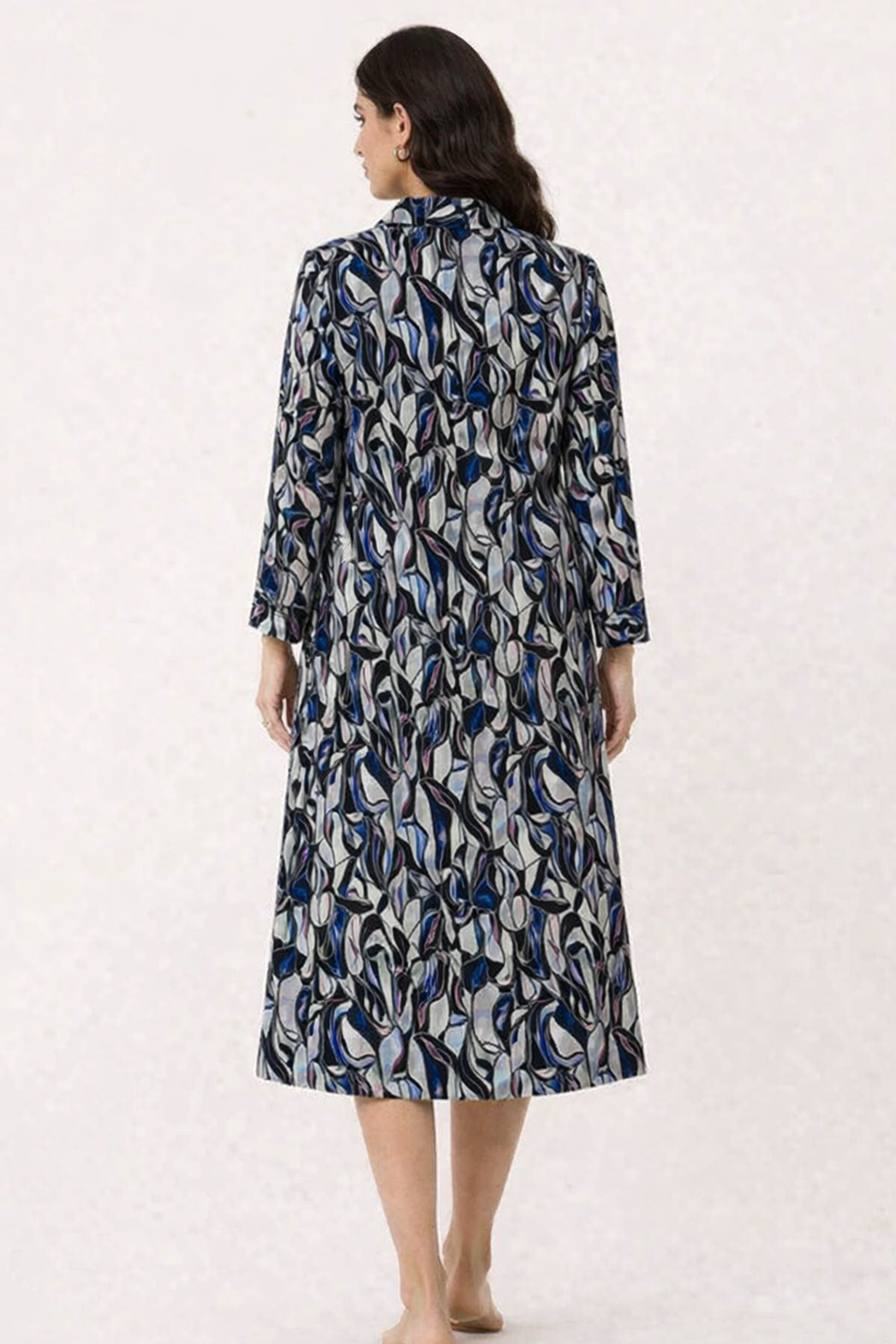 Multi Colour Printed Midi Shirt Dress with Pockets (100% Viscose)