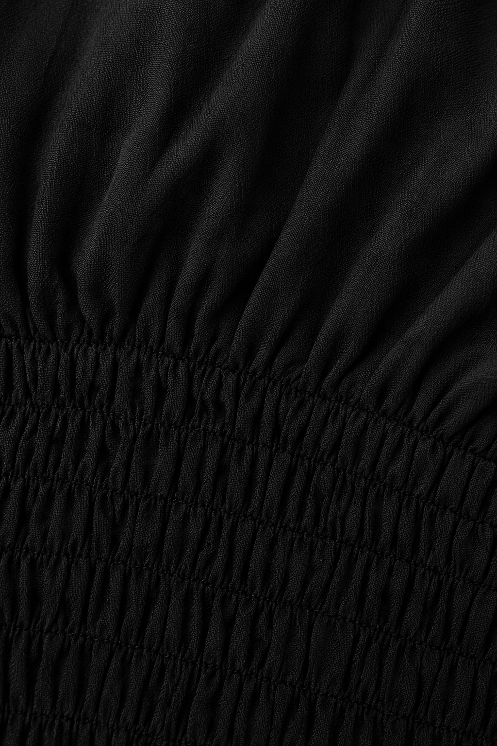 Black Smocked Cotton Top