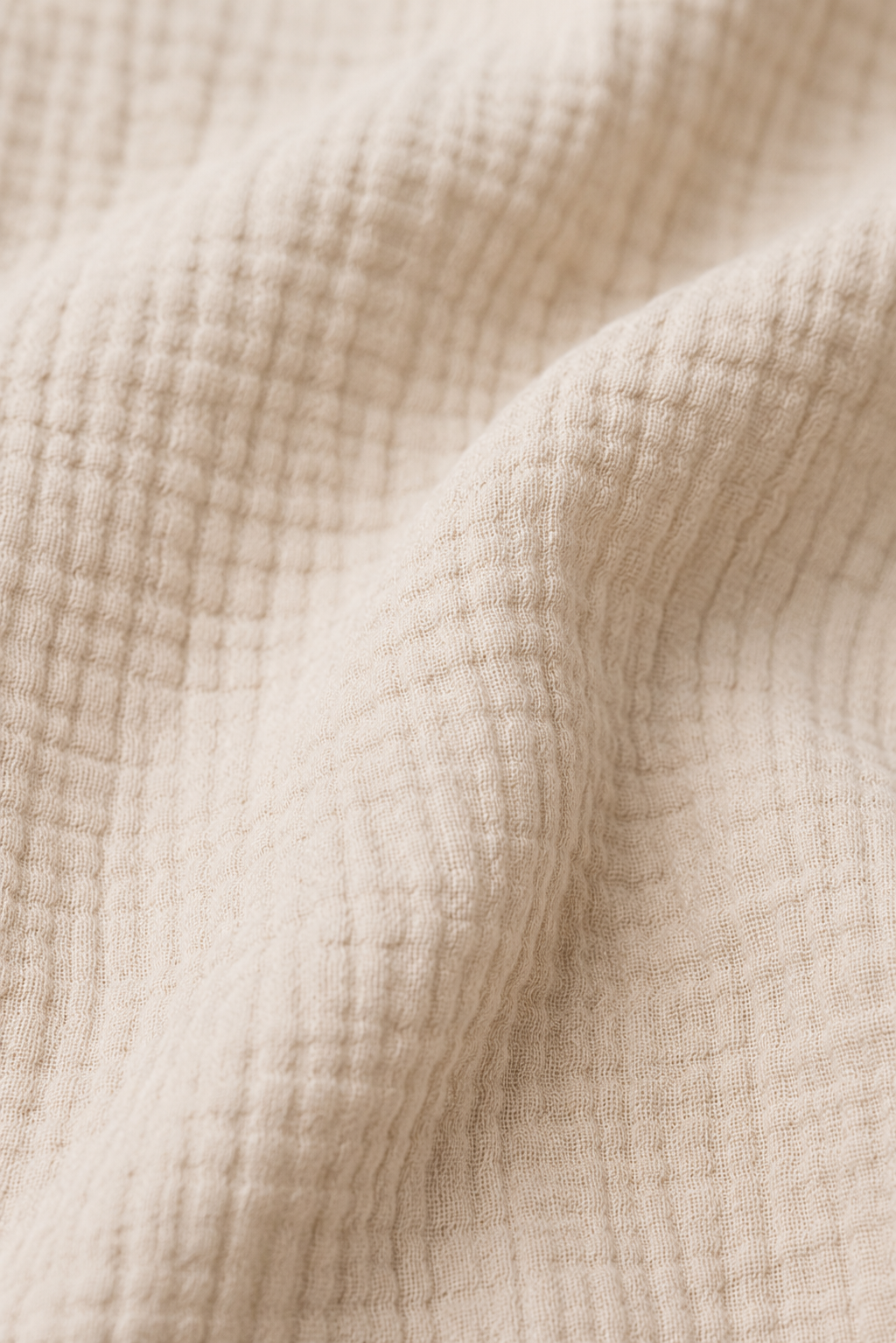Beige Textured 100% Cotton Casual Shirt with Button Closure, Tie-Up Cuffs & Relaxed Fit