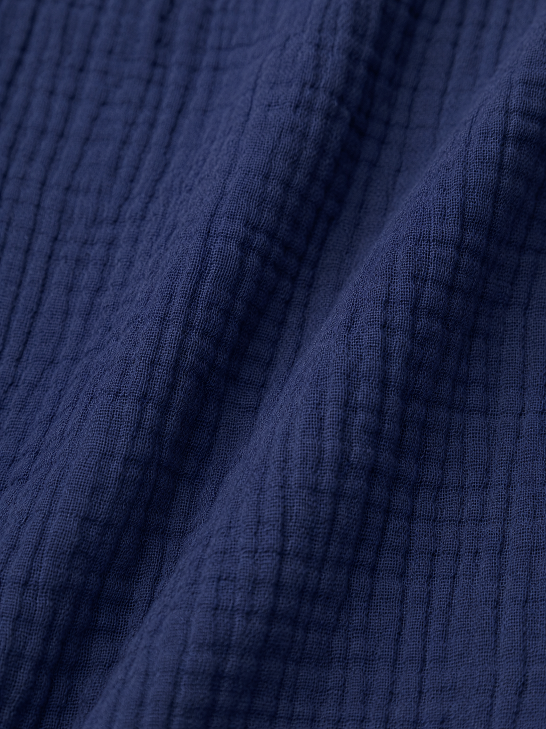Navy Blue Textured 100% Cotton Casual Shirt with Button Closure, Tie-Up Cuffs & Relaxed Fit