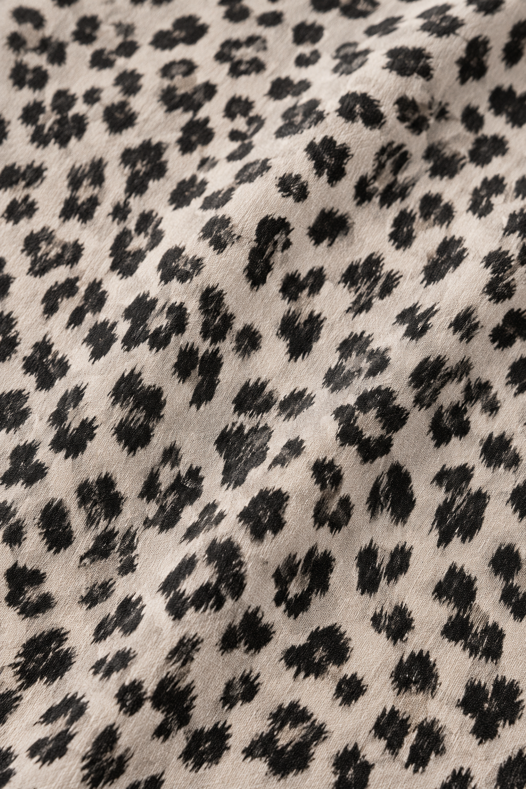 Beige Leopard Print Tunic Shirt | Loose Fit Long Sleeve Peplum Top