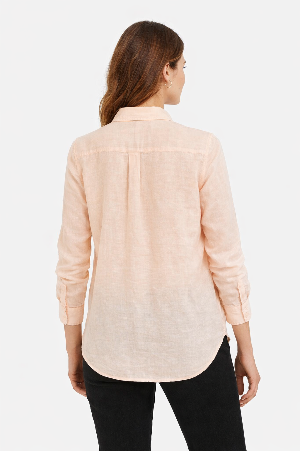 100% Cotton Peach Casual Shirt | Full Sleeves | Button-Down | Loose Fit | Solid Cotton Shirt