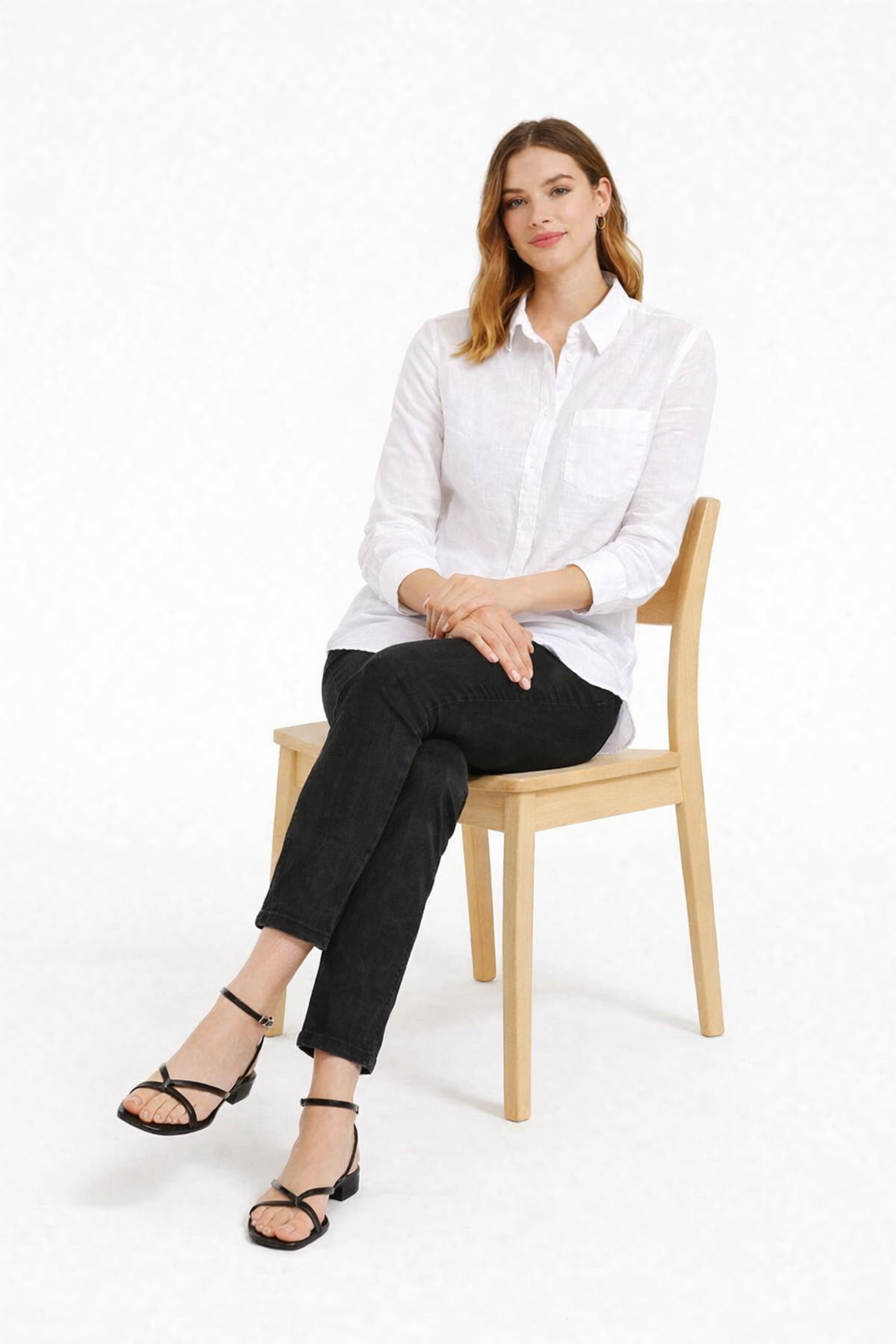 100% Cotton White Casual Shirt | Full Sleeves | Button-Down | Loose Fit | Solid Cotton Shirt