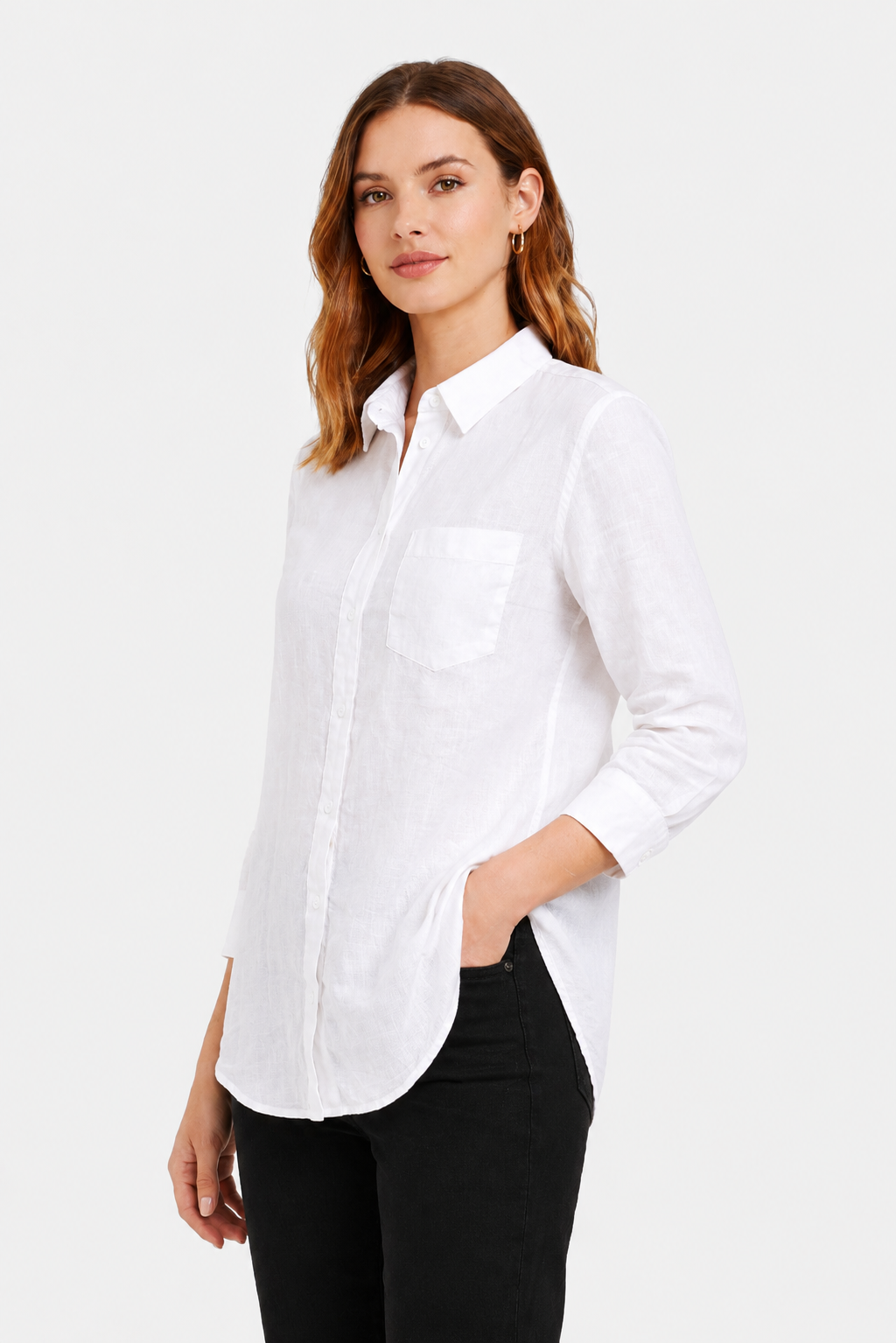 100% Cotton White Casual Shirt | Full Sleeves | Button-Down | Loose Fit | Solid Cotton Shirt
