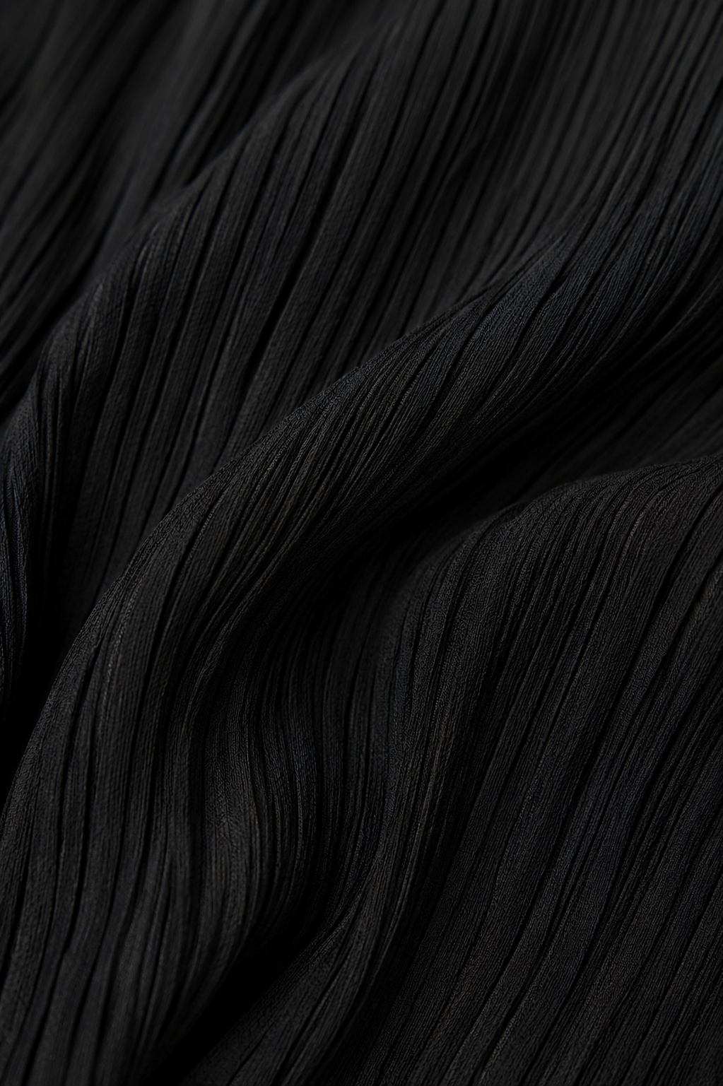 Pleated Midi Dress | Round Neck | Half Sleeves | Tie-Up Waist | Regular Fit | 100% Polyester | Black