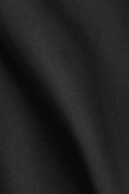 Black 100% Cotton Midi Dress | Puff 3/4 Sleeves | Loose Fit | 2 Side Pockets | Casual A-Line Dress