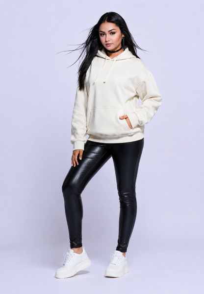 Light Green Hooded Sweatshirt | Cotton Blend Hoodie | Long Sleeve | Kangaroo Pocket | Casual Winter Wear