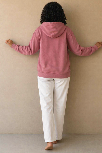 Peach Hooded Sweatshirt | Cotton Blend Hoodie | Long Sleeve | Kangaroo Pocket | Casual Winter Wear