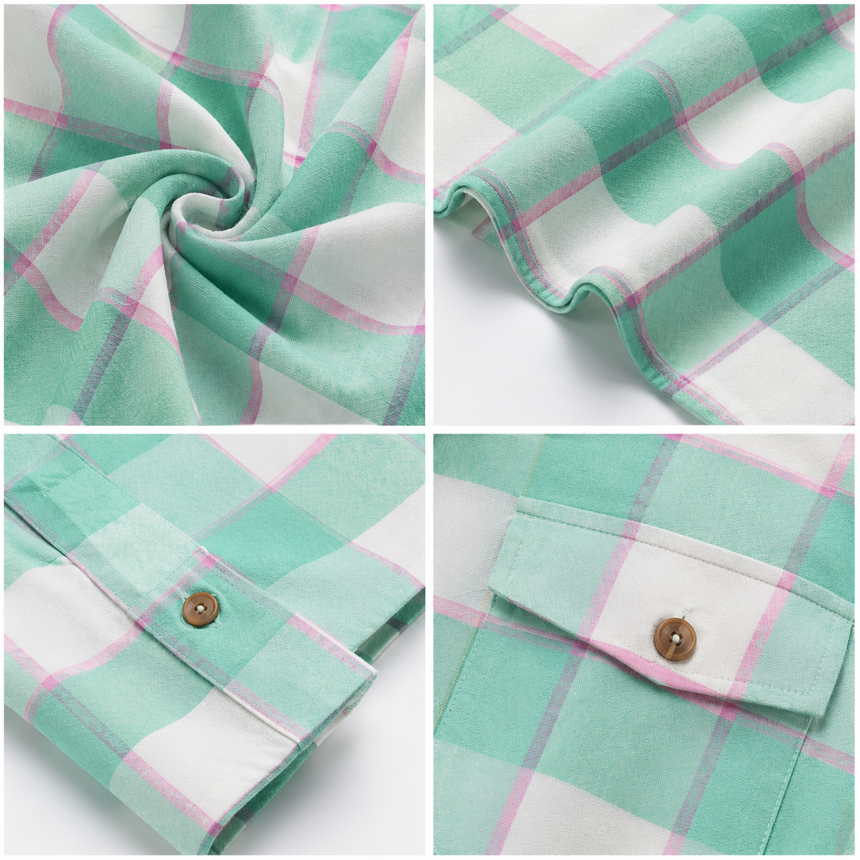 100% Viscose Checked Shirt | Loose Fit Casual Button-Down Shirt | Full Sleeve Collared Check Shirt | Soft Lightweight Everyday Wear Top with 4 Pockets