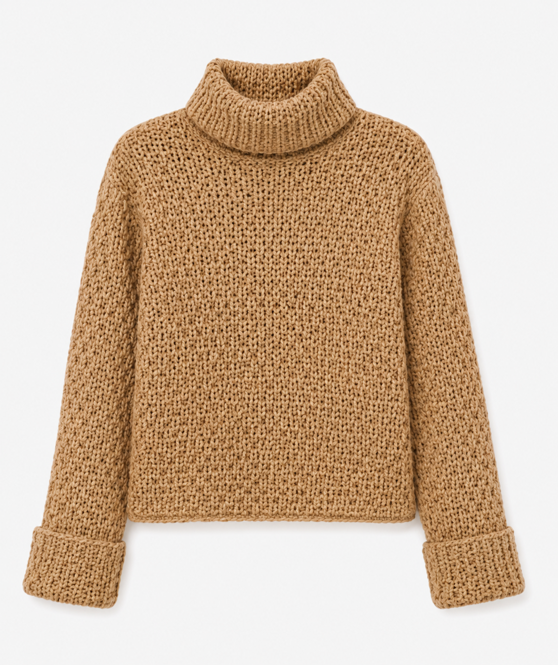Brown Metallic Knit Sweater | High Neck Full Sleeve Pullover | Soft Wool Blend Winter Top | Regular Fit Casual Sweater