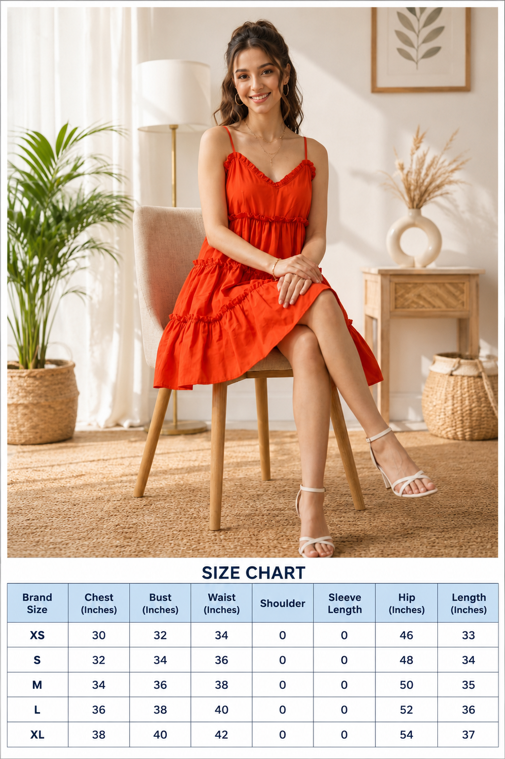 Red Tiered Mini Dress | 100% Polyester | Sleeveless Spaghetti Strap | Fit & Flare Casual Dress with Cotton Inner