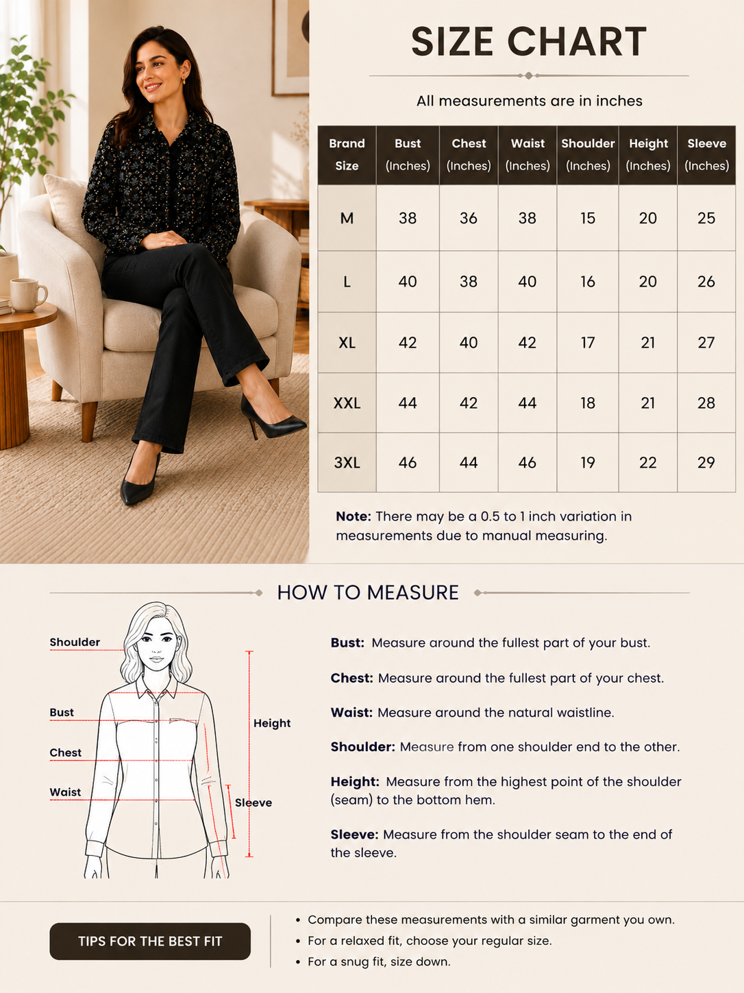 NoBarr Women's Printed Full Sleeve Jacket | 100% Polyester | Loose Fit Casual Button-Down Shirt Collar Jacket