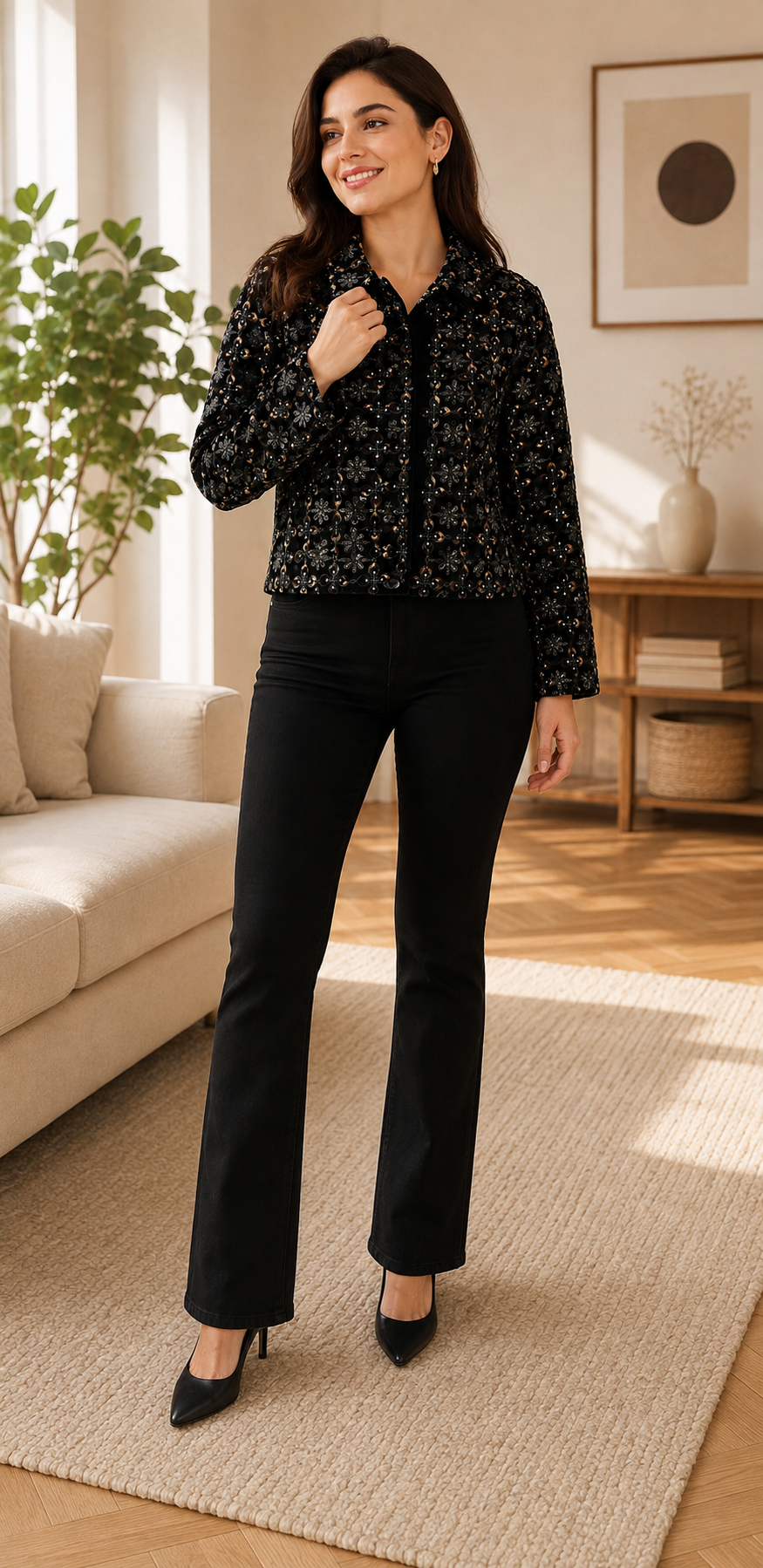 NoBarr Women's Printed Full Sleeve Jacket | 100% Polyester | Loose Fit Casual Button-Down Shirt Collar Jacket