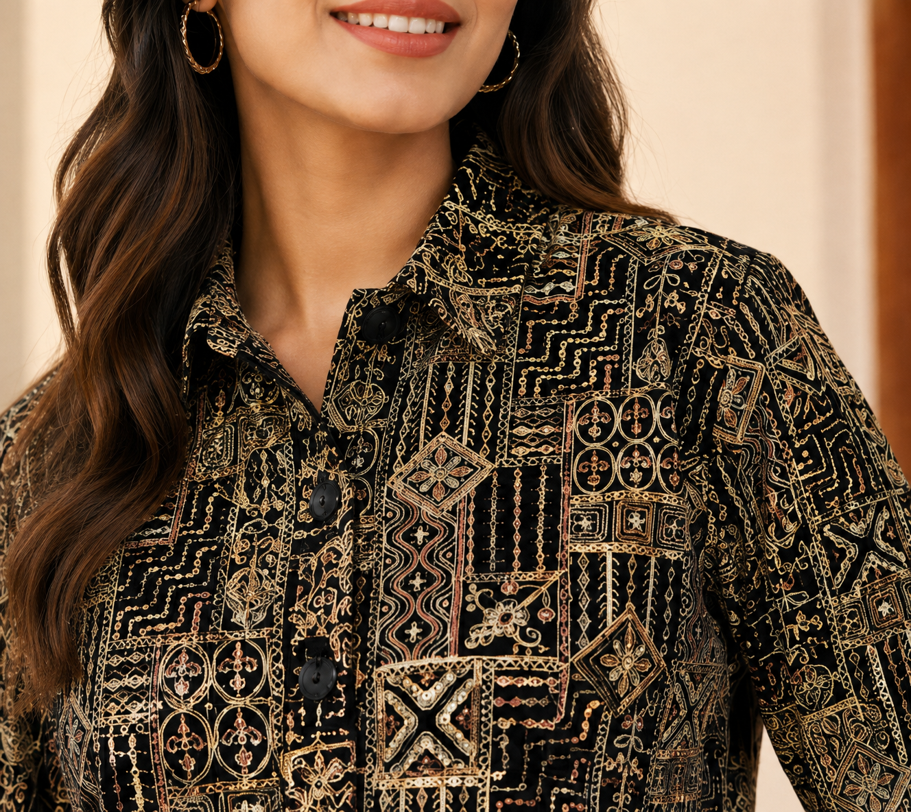 NoBarr Women's Full Sleeve Jacket | 100% Polyester | Loose Fit Casual Button-Down Shirt Collar Jacket