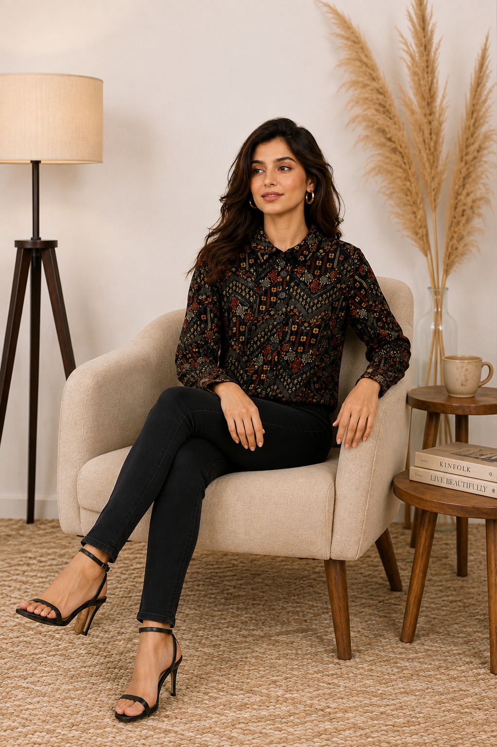 MultiColor Printed Full Sleeve Jacket | 100% Polyester | Loose Fit Casual Button-Down Shirt Collar Jacket