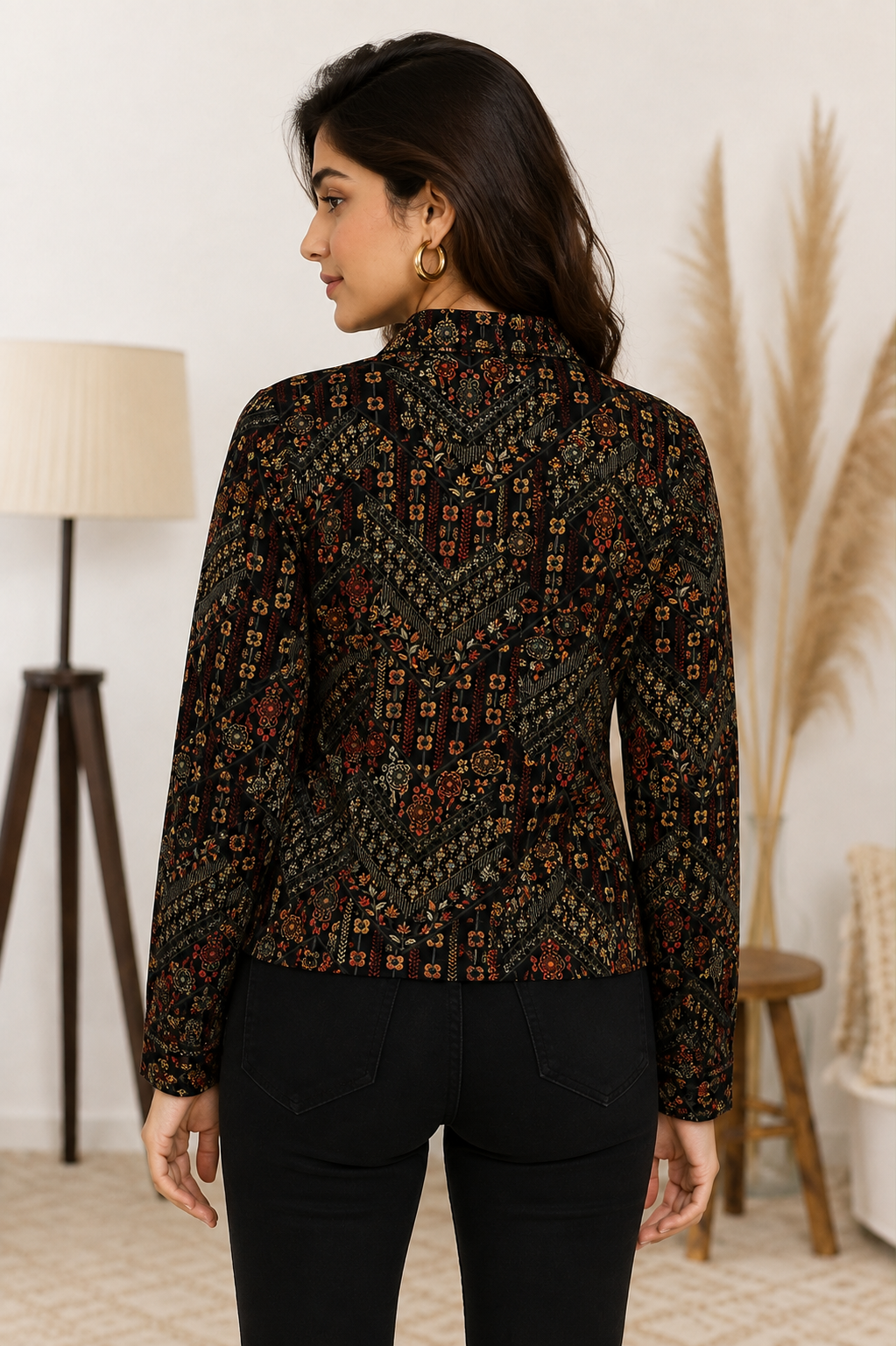MultiColor Printed Full Sleeve Jacket | 100% Polyester | Loose Fit Casual Button-Down Shirt Collar Jacket