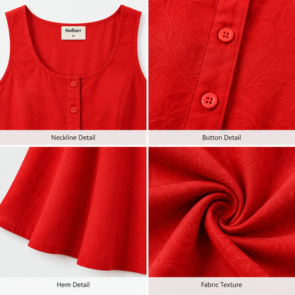 Rayon Step Dress | Sleeveless Shoulder-Free Solid Casual Dress Red