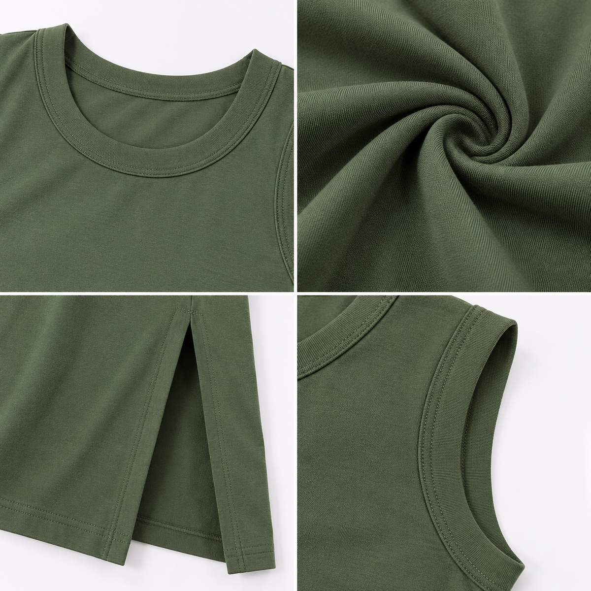 See Green Sleeveless Side Slit Maxi Dress