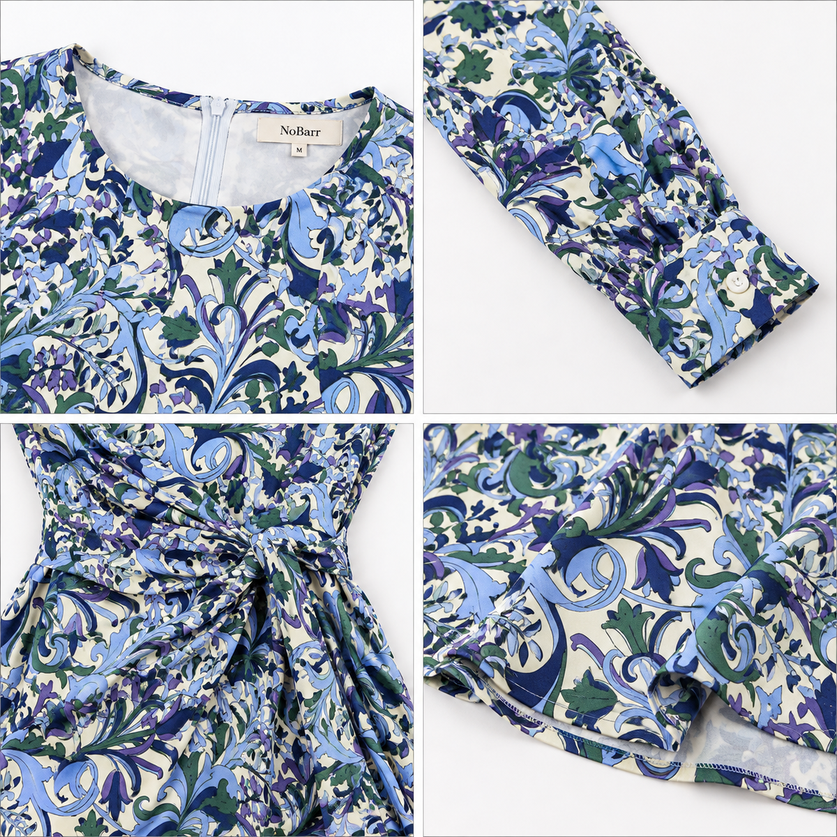 Multicolour Floral Print Maxi Dress, Long Sleeve Fit and Flare Wrap Style Dress with Waist Tie for Casual and Party Wear