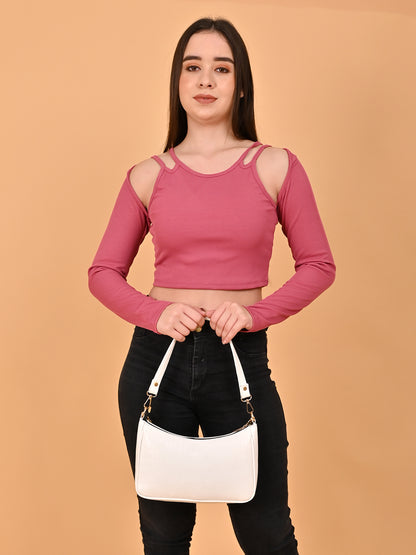 Pink Dusk Dual-Strap Crop Pink Top