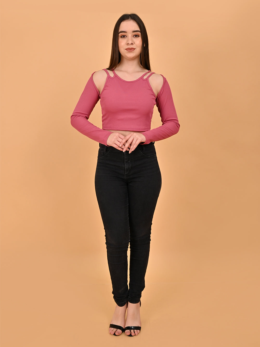 Pink Dusk Dual-Strap Crop Pink Top