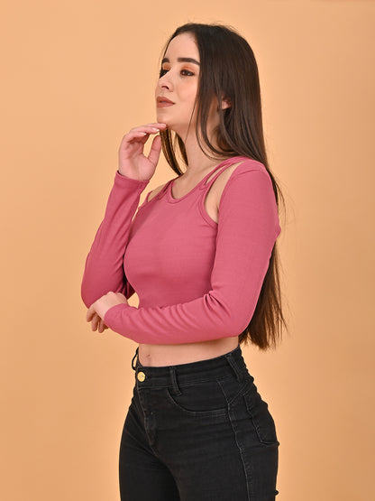 Pink Dusk Dual-Strap Crop Pink Top
