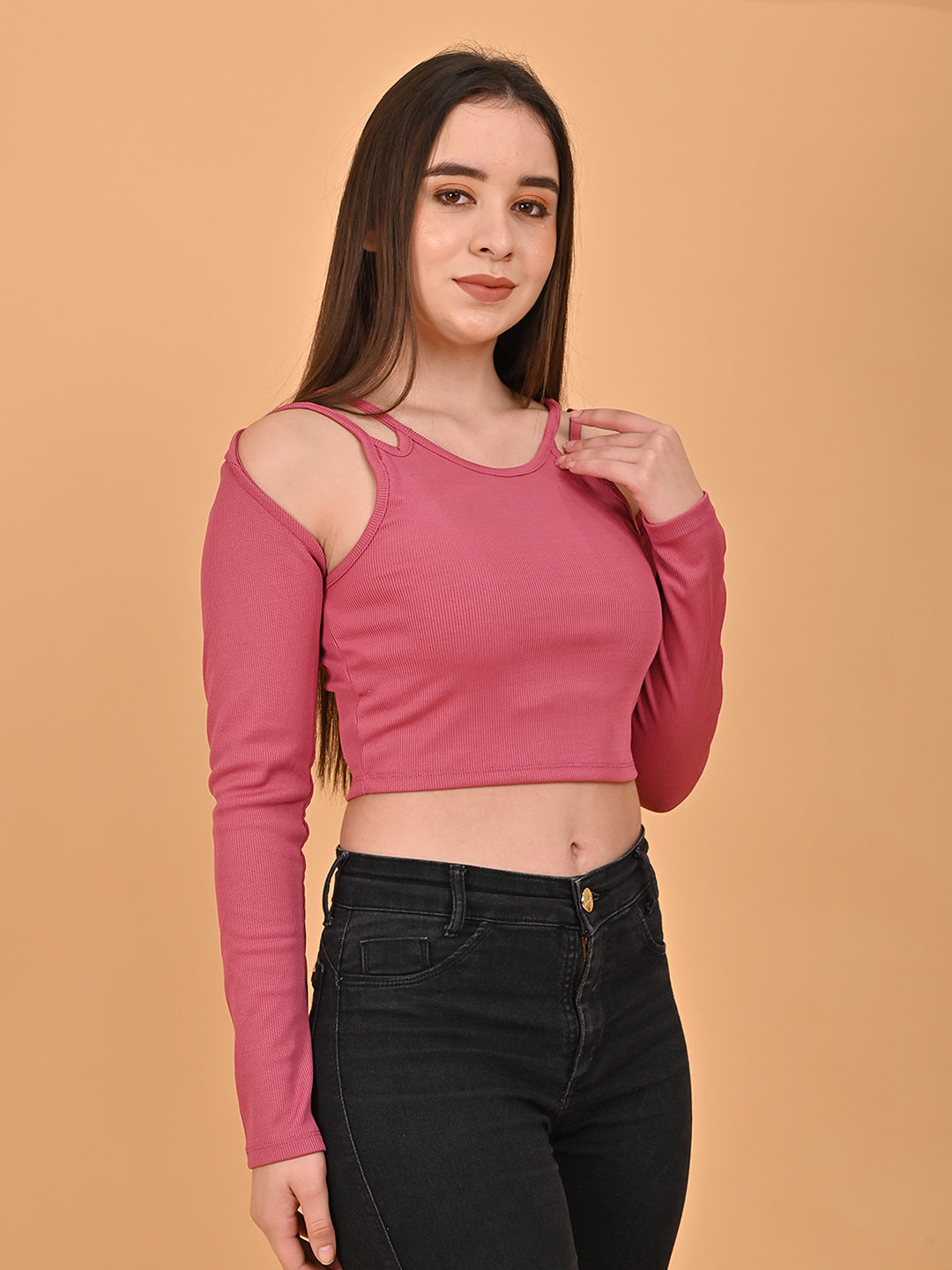 Pink Dusk Dual-Strap Crop Pink Top